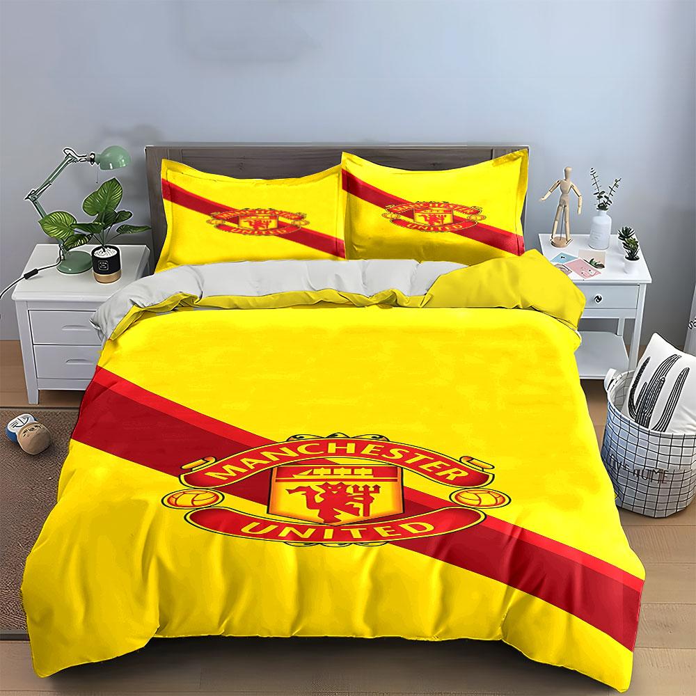 Manchester United Emblem Design. Bettwäsche-Sets Bettbezug-Sets Bettbezüge Kissenbezüge(1 * Bettbezug 2 * Kissenbezüge ohne Bettdecke)