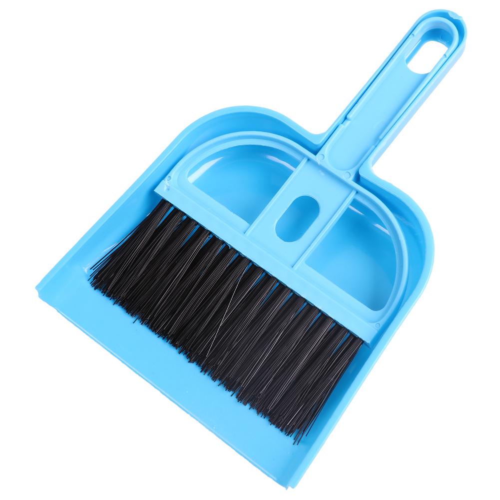 2 Set 2-in-1 Dustpan Set Mini Desktop Sweep Cleaning Brush Small Broom Dustpan Set for Table Desk Keyboard Pets Clean
