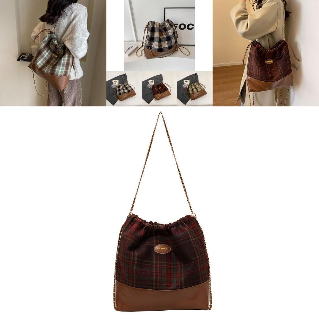 Chic Stylish Women's Tote Bag In Trendy Plaid Patterns Perfect For Daily Use