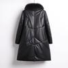 0Kg large size leather down cotton-padded clothing leather jacket women's autumn and winter new jacket long thermal cotton-padded clothing