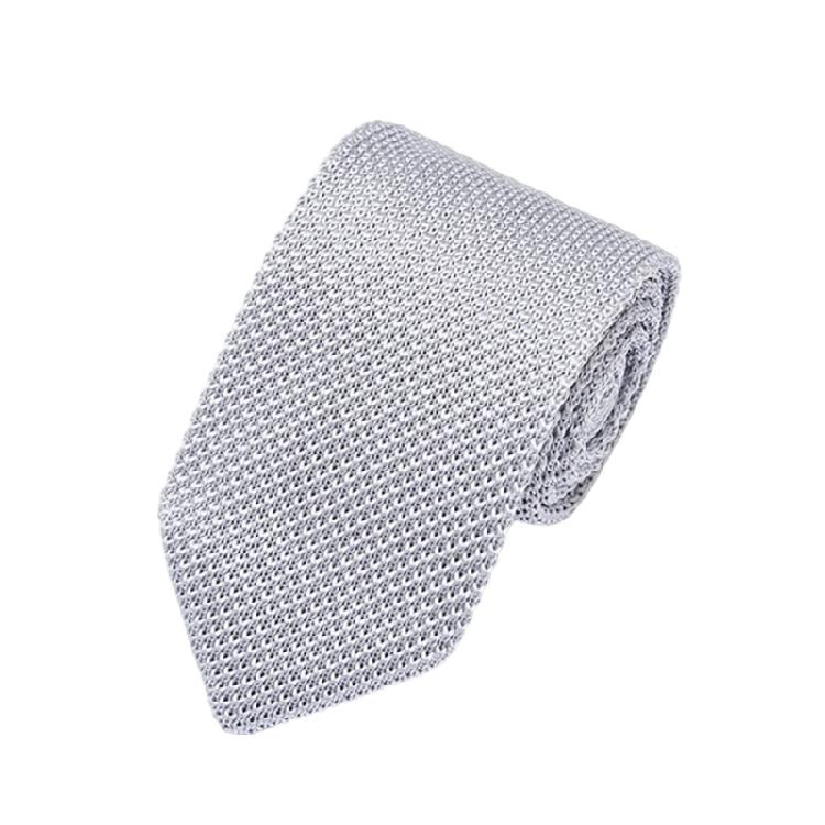 Solid Color Necktie Flexible Knitted Tie Easy Maintenances Polyester Fabric Neckwear for Work Holiday Formal Event