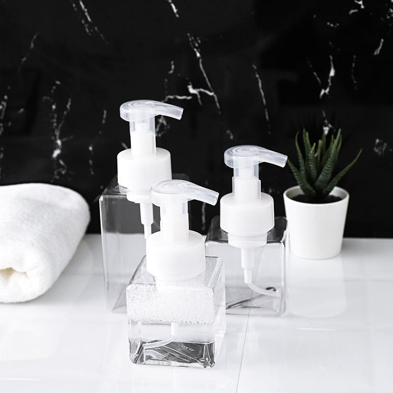 

Press-Type Foaming Bottle for Facial Cleanser, Shampoo, or Hand Sanitizer. 250ML, Clear, PETG+PP