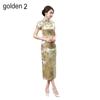 Traditional Chinese Women Long Cheongsam Bridesmaid Short Sleeve Evening Dress