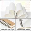 Crehatos 5.5 x 8.5 Sketch Book Top Spiral Bound Sketch Pad 100 Sheets Each 68lb 100gsm Drawing Paper 2 Pack