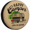 Happy Camper Das Leben ist gut Ersatzradabdeckung Wetterfest Universelle Radschützer für Wohnmobil Camper Reiseanhänger SUV LKW