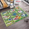 Large Educational Youngsters Play Mat with Car Track – Green City Road Map Design, Fun Pretend Play Mat for Boys and Girls, Gift