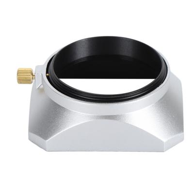 Para-sol quadrado de 49 mm para lente, acessório para proteção solar, protetor solar para câmera digital, prata