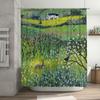 Floral Rabbit Deer Forest Landscape Shower Curtain Vintage Nature Botanical Backdrop Rustic Farmhouse Bathroom Decor