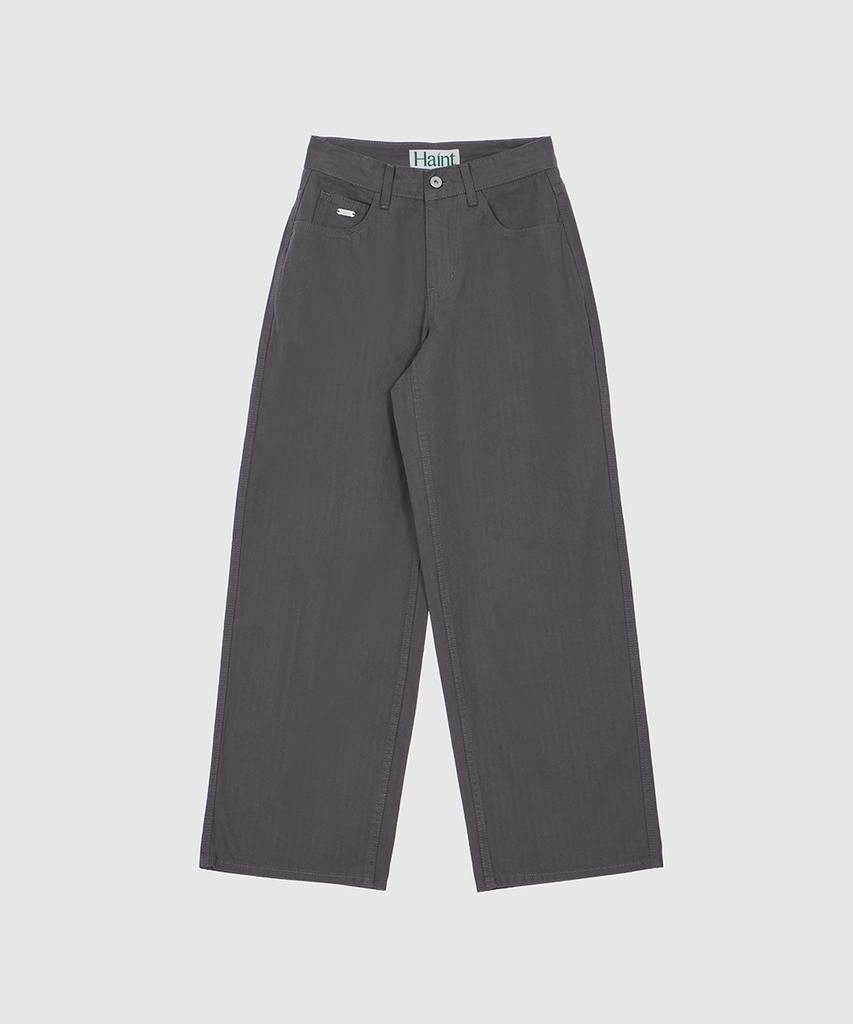 HAINT Semi Wide Straight Cotton Pants 2Col_Khaki
