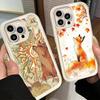 Phone Case for iPhone 17 Air 16E 15 16 Pro Max Cartoon Fox Animal Cover 14 Plus 13 12 Mini Soft Shell Silicone Fundas
