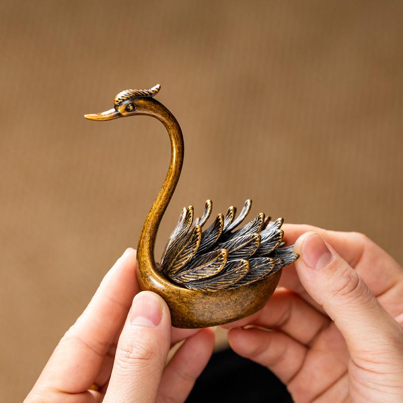 Swan Creative Incense Burner Tea Ceremony Tabletop Ornament Small Xiangyun Pear Tent Sandalwood Home Aromatherapy Burner