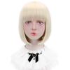 Wig Bob Short Full Wig Small Face Wig with Net Heat Resistant Colorful 17 Colors Available Women's (Beige)