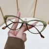 Women's Ultra-Light Tea-Colored Retro Cat-Eye TR90 Glasses Frame, Fit for Prescription, Slimming Korean Style.