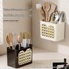 Wall-Mounted Chopstick & Spoon Holder with Draining Tray - No Drilling Required