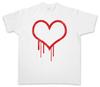 BLEEDING HEART I T-SHIRT Hearts Bloody Valentine Gore Splatter Tattoo