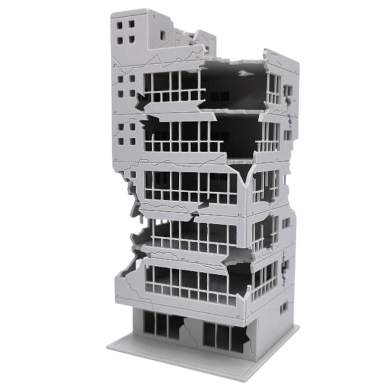 N Scale 1:144 Railway Scenery City Ruined Building Model Outland Model for DIY Sand Table Microlandscape Ornament