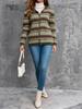 Women's Classic Striped Zipper Hooded Cardigan - Autumn/Winter Cozy Sweater Coat