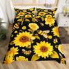 Sunflower Duvet Cover Twin Queen Yellow Flowers Bedding Set Botanical Floral Quilt Cover Garden Bloom Bedding with 2 Pillowcase