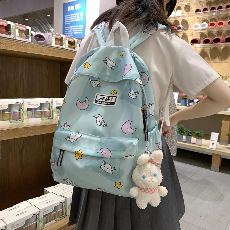 

Sports Backpack Printed Student Schoolbag Large Capacity Water-resistant Outdoor Travel Backpack сірий