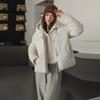 Winter New Women's Fake Two-piece Splicing Plush Hooded Cotton-padded Clothes