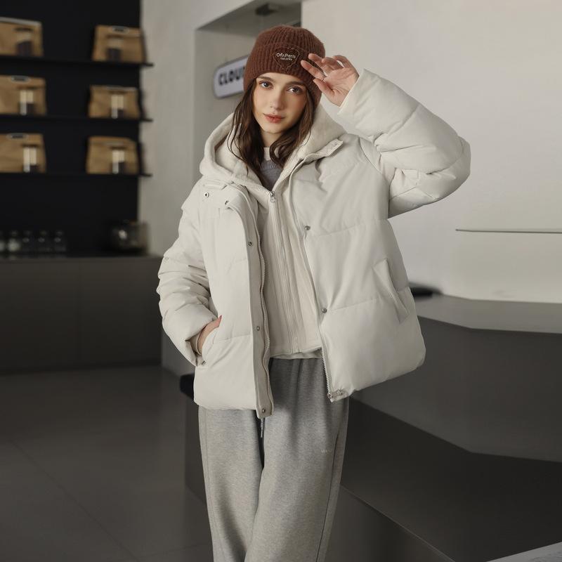 Winter New Women's Fake Two-piece Splicing Plush Hooded Cotton-padded Clothes