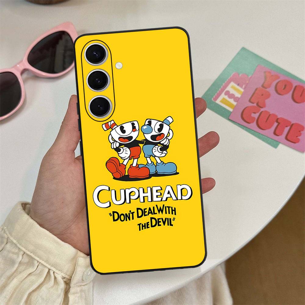 C-Cuphead Klasická hra Pouzdro na telefon Pro Samsung S 24 Fe 25 Ultra Plus 20 Lite 21 30 22 23 24 22 Ultra 5G Fundas