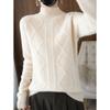 Twist Semi-turtleneck Plaid Pullover Sweater with Autumn and Winter Lazy Bottoming Knitted Sweater for Women