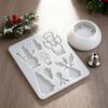Candlestick Holders Mold Gypsum Mould Christmas Silicone Mold for Resin Casting for Crafts Handcraft Home Decoration Holiday