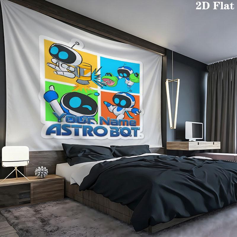 ASTRO BOT Custom Name Wall Tapestry Aesthetic Wall Hanging Printed Fabric Blanket Decorative Tapestries for Bedroom Living Room Home Decor