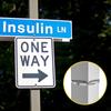 Street Sign Mounting Bracket Camera Pole Mount Adjustable Sign Holder for Stage Lights Solar Panels