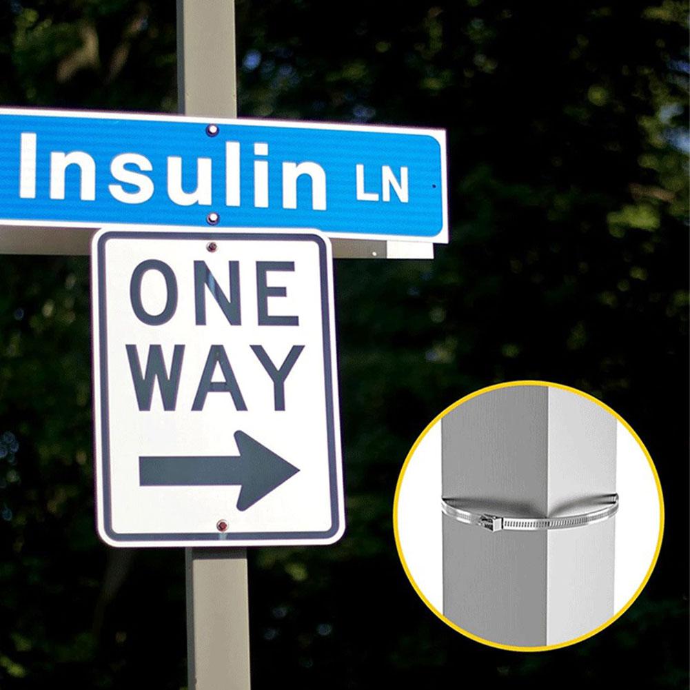 Street Sign Mounting Bracket Camera Pole Mount Adjustable Sign Holder for Stage Lights Solar Panels