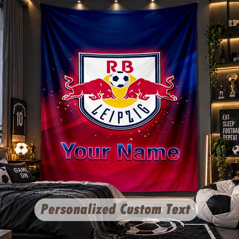 TapestryRB Leipzig FC Custom Name Text Personalized Wall Hanging Tapestry Home Wall Decor