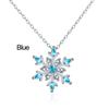 Women Silver Plated Christmas Gift Frozen Snowflake Necklace Rhinestone Crystal Pendant Chain