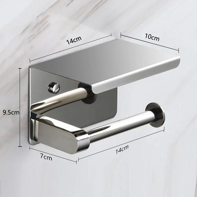 Stainless Steel Toilet Paper Holder Shelf Bathroom Accessories Wall Hanging Punch-Free Toilet Paper Roll Holder
