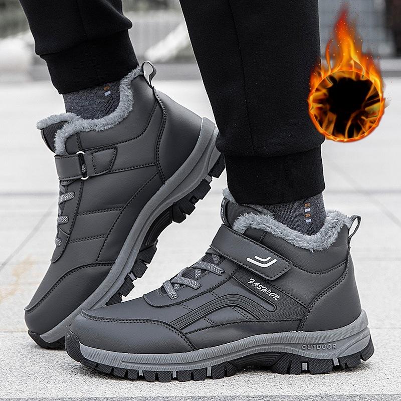 Men's and Women's Large Size Winter Warm Snow Boots Padded Lining Waterproof Ankle Boots Fur One Non-slip Hiking Sports Boots