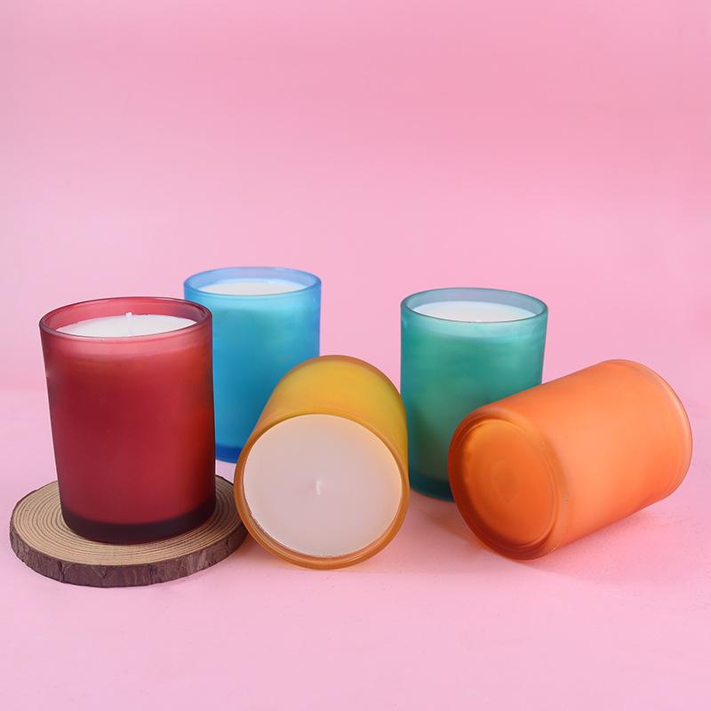 Colorful Candle Cups, Frosted Craft Candlesticks, Aromatherapy Cups, Nordic Simple Ornaments, Family Celebration Crafts, Scented Candles