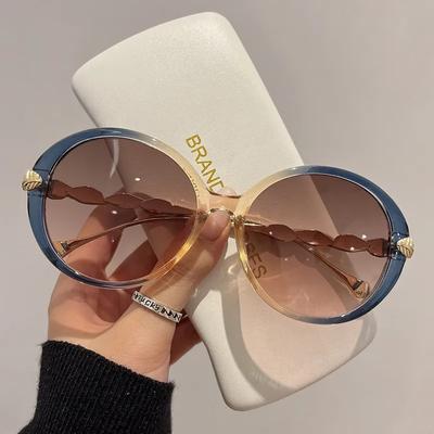 Lunettes de soleil Vintage à monture ronde pour femmes, dégradé de couleur, tendance, lunettes de soleil pour femme, nuances pour dames