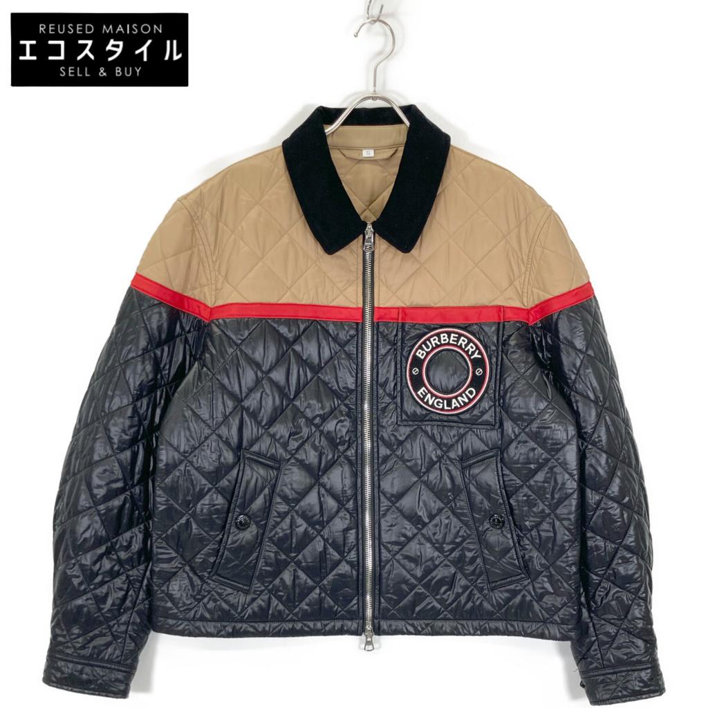 Burberry 8036819 Black X Beige Wool X Nylon Quilted Jacket Jacket XL Black / beigeUsed