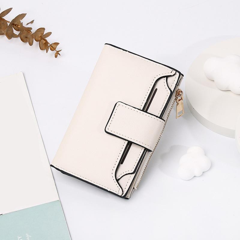 Short Multi-Functional Wallet Large Capacity Folding Zipper Bag Multi-Card Slot Leather Wallet/Coin Purse