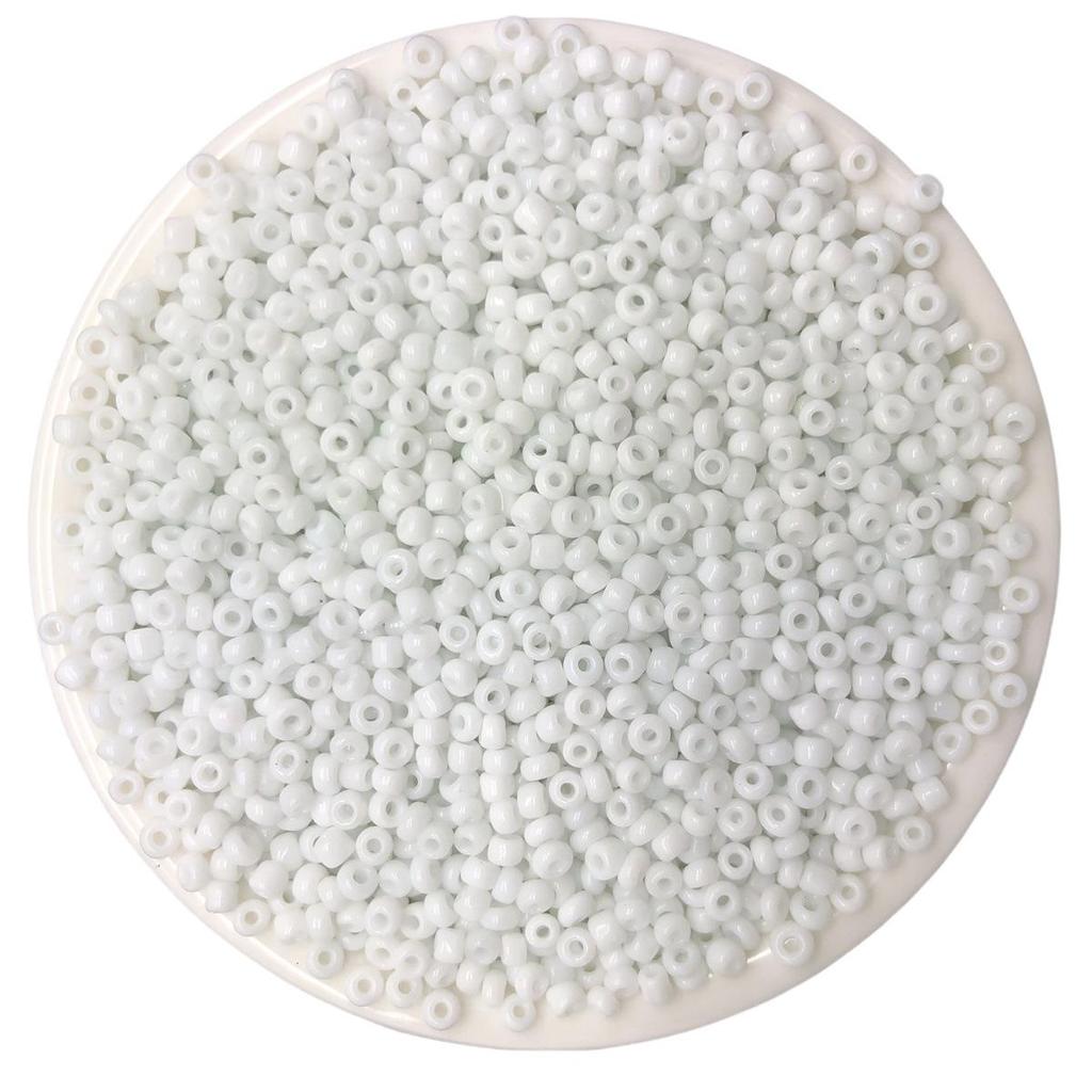 Solid Color 2/3/4mm Glass Seed Beads, Silver Lined, Dyed AB Cream, Round for Handmade Beading & Bracelets.