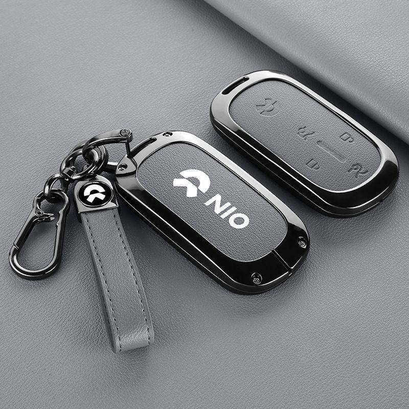 Premium Alloy Full Wrap Key Case Shockproof Cover Shell Keychain for NIO ES6 ET5 EC6 ES8 ET7 ES7 EC7 Men Women Auto Accessories