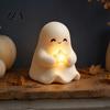 Cute Halloween Bedroom Lamp Light Up Ghost Decoration, Small Statue Night Light, LED for Kids Room Resin Table Decoration Indoor, Kitchen Tiered Tray