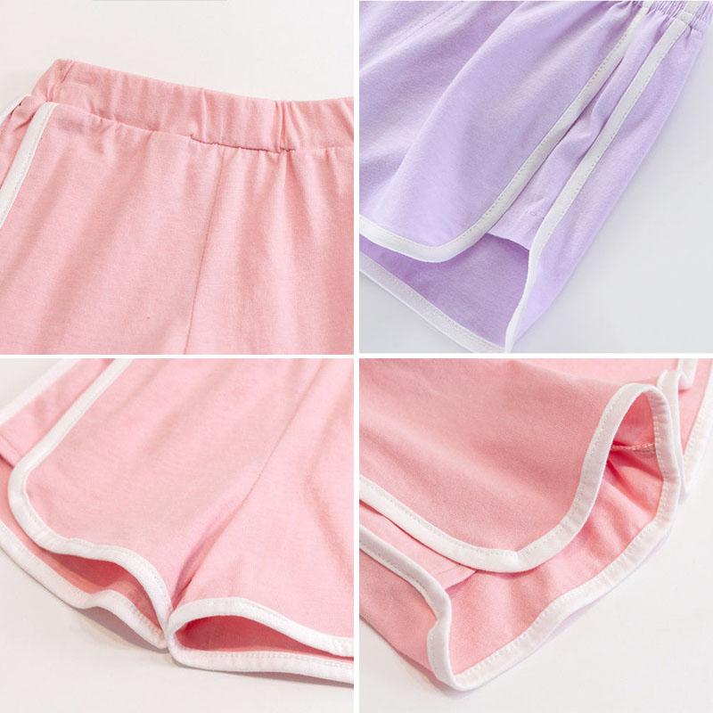 Costum cu bretele de vară pentru fete Pantaloni scurți cu mânecă scurtă Vestă subțire pentru copii Îmbrăcăminte pentru copii Comerț cu ridicata în două piese Set de pantaloni scurți cu bretele
