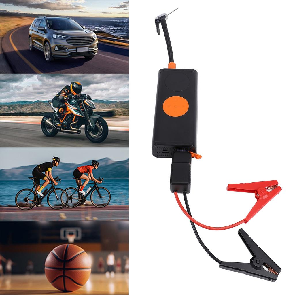 Cordless Air Pump Digital Display Portable Inflator with Emergency Lighting for Bike Motorcycle Car 