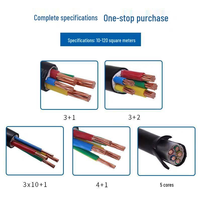 Halogen-Free Flame Retardant WDZB-YJY Copper Cable, Low Smoke, Multiple Cores (2-5), Various Sizes (2.5-10 mm²)