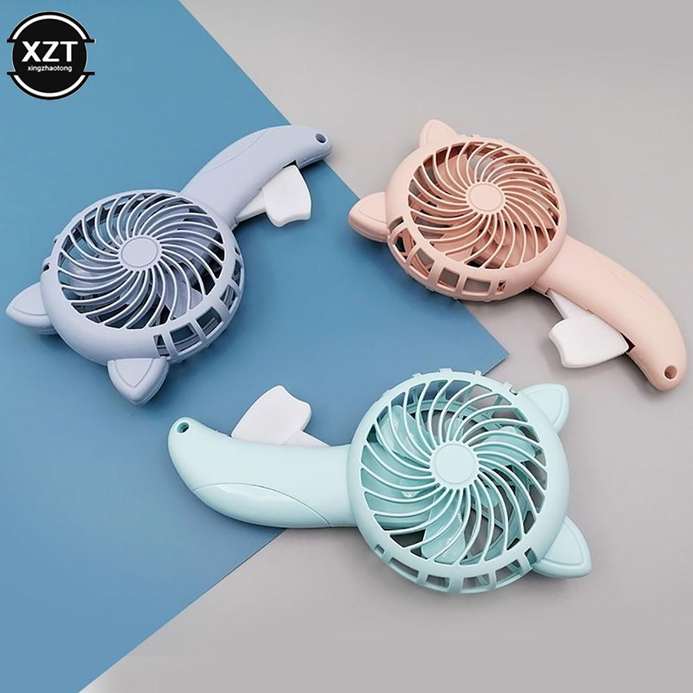 Mini Portable Hand Pressure Fan Without Battery Household Cartoon Cooling Air Conditioner for Children Kids Manual Fan 3 Colors