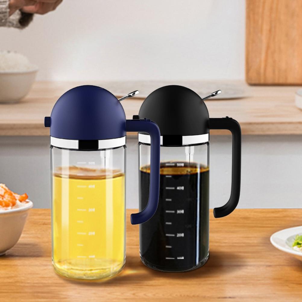 2 In 1 Glass Oil Sprayer Olive Oil Dispenser Press Type Dispenser for Cooking Kitchen Barbecue