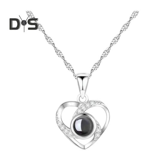 Picture Necklace Personalized Photo Projection Necklace Memorial Valentine's Day Birthday Gifts for Wife Girlfriend