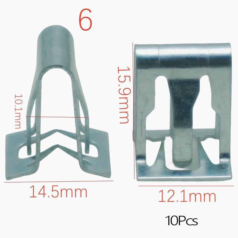 10 Pezzi Fermo Rivetto Fastener a U Universale per Console Centrale Cruscotto Auto Clip Metalliche per Pannelli Trim Auto