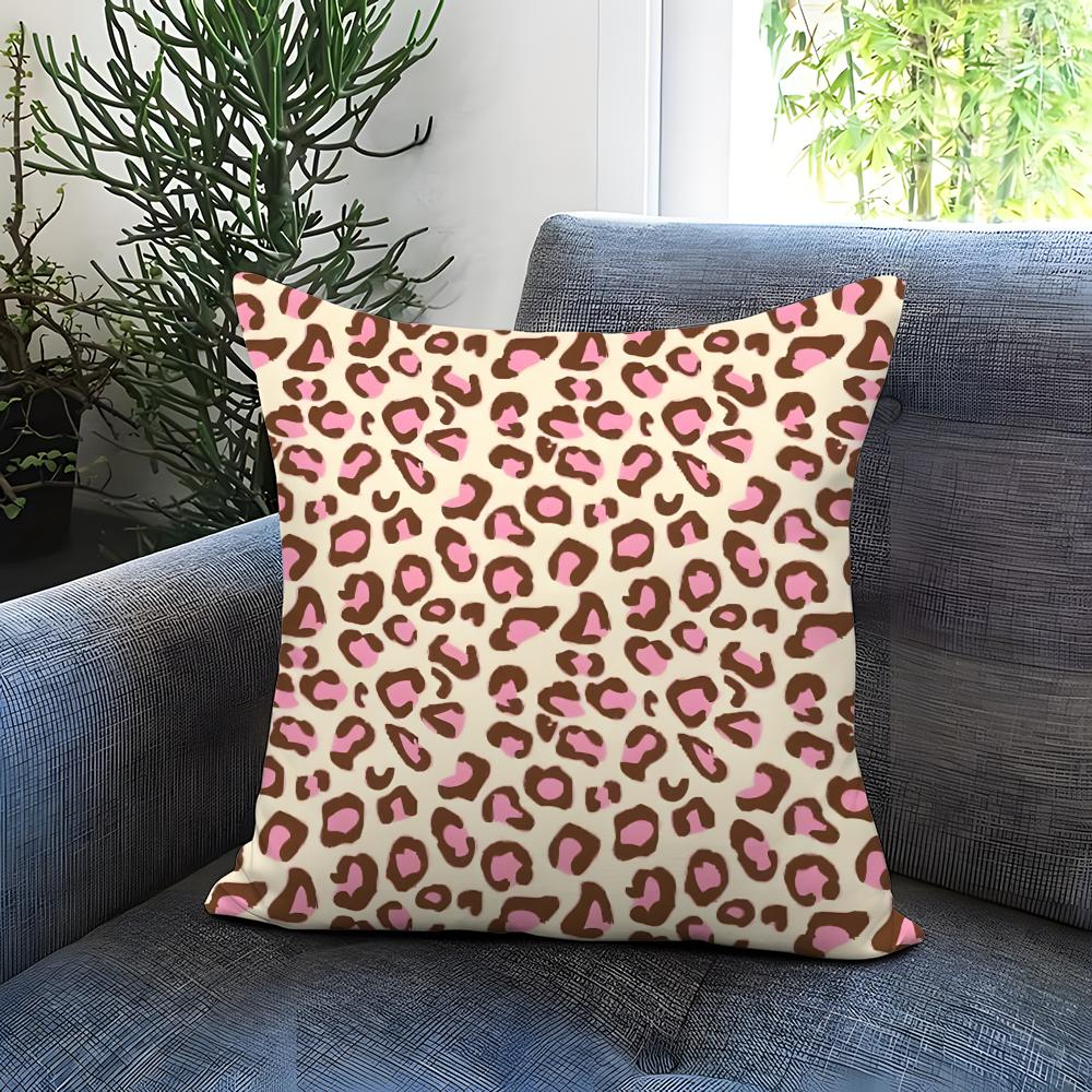 Leopard print pattern Cushion Cover Comfortable Reversible Pillow Cover Ideal for Car Sofa Bedroom Beyond
